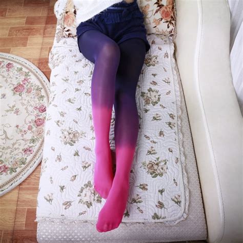 Womens 120d Velvet Tights Candy Color Gradient Opaque Etsy