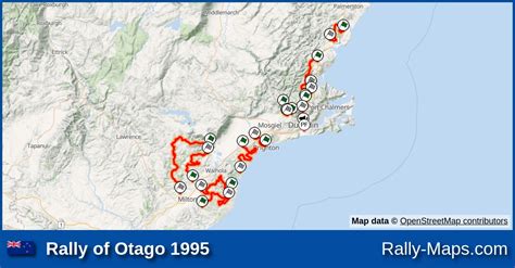 Streckenverlauf Rally Of Otago Nzrc Rallyekarte De