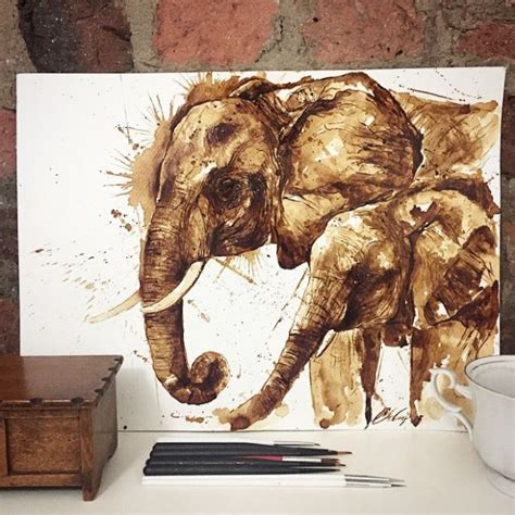 Incredible Coffee Paintings By Maria Aristidou Coffee Art Painting