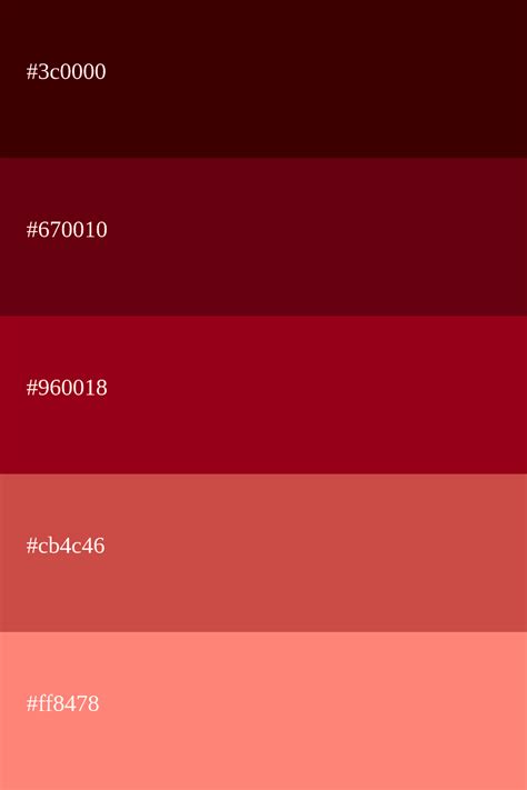 Paletas De Cores Vermelho Códigos E Combinações