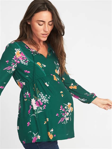 Maternity Floral Print Georgette Swing Blouse Old Navy