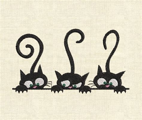 Machine Embroidery Designs Cats Etsy