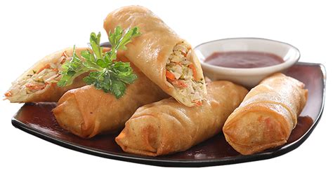 Crispy Spring Rolls Crunchy Texture Dipping Sauce Party Snack Asian