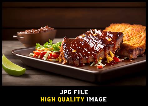 Delicious Smoked Ribs with Sauce Graphic by WODEXZ · Creative Fabrica