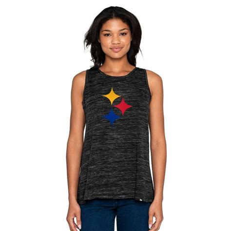 Pittsburgh Steelers Women S New Era Hypocycloid Space Dye Tie Back Tank