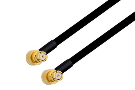 Smp Female Right Angle To Smp Female Right Angle Cable Using Pe Sr405flj Coax With 90 Deg Clock