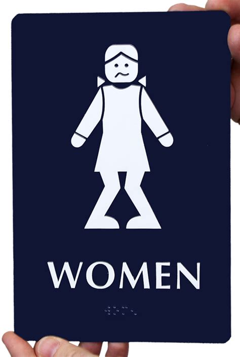 Bow-Legged Women's Funny Restroom Sign, SKU - SE-2024