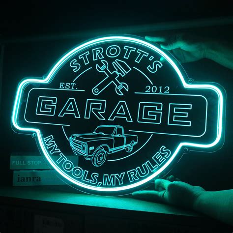 Garage Signcustom Neon Garage Signs, Personalized Light up Garage Signs