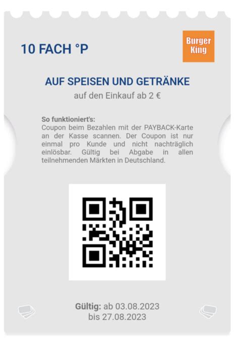 Burger King Payback Coupons X Fach Fach Und Fach Payback