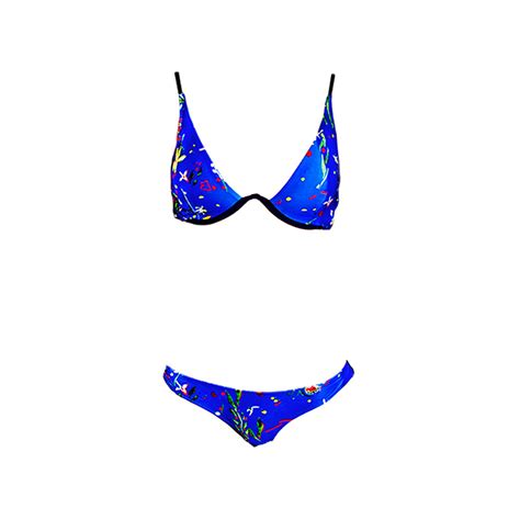 Aulala X Lola Art Bikini Blue Aulala Paris Wolf Badger