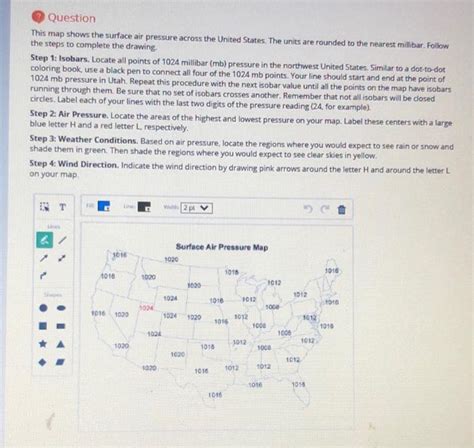 Solved Question This map shows the surface air pressure | Chegg.com