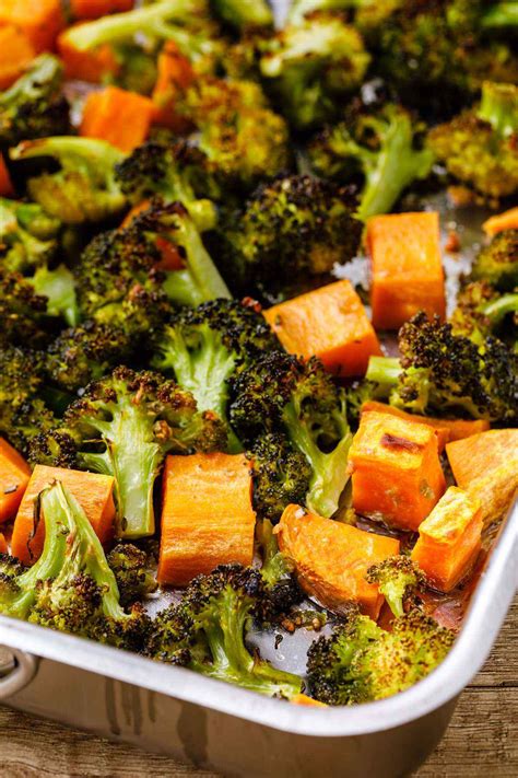 Sweet Potatoes Broccoli And Cauliflower Brush The Potatoes With 2