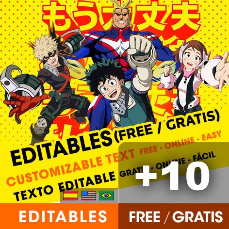 Free My Hero Academia Invitations Templates For Birthdays