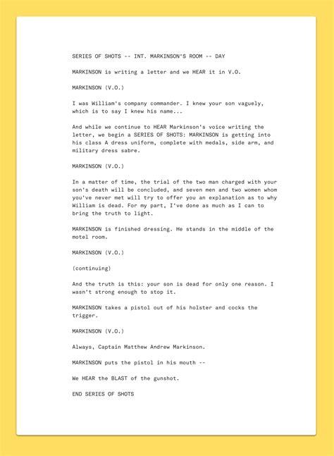 How To Write And Format A Series Of Shots In Your Screenplay Boords