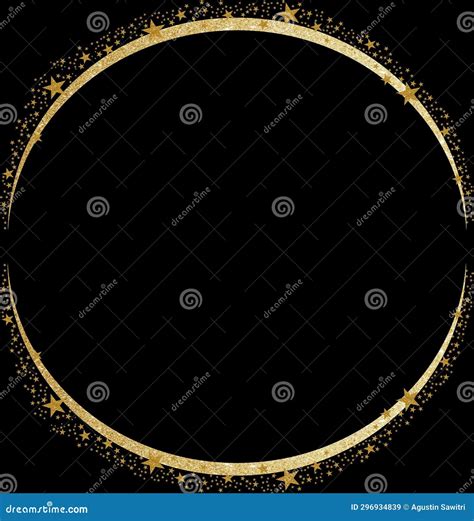 Double Layered Round Frame With Gold Stars Stock Image Illustration