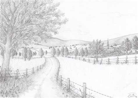 Country Road Pencil Drawing Evelien Van Meerveld Flickr