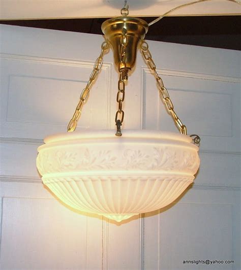 Antique Ceiling Light Fixture Vintage Inverted Dome Suspension