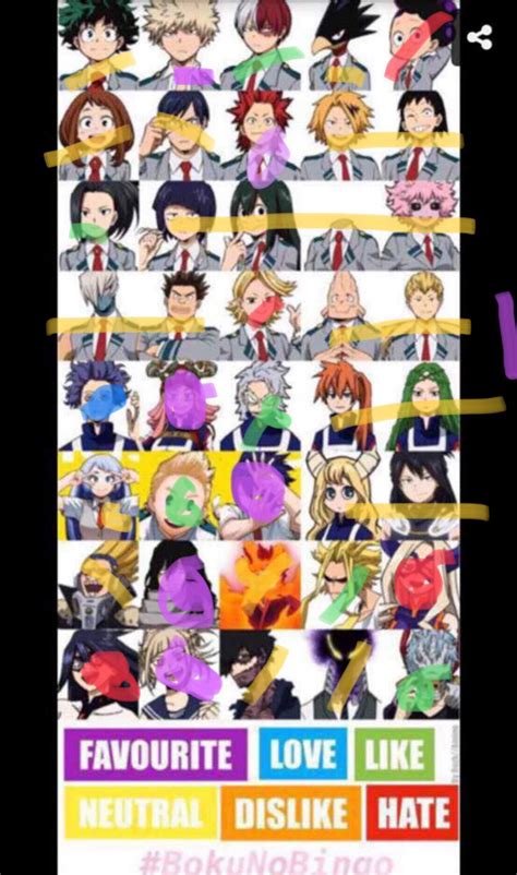Mha Bingo Ver20 My Hero Academia Amino