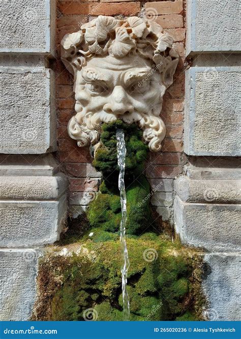 Detail Of Fountain With The Green Moss Stock Photo Image Of Rock