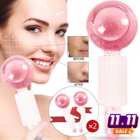 Jual Ice Globes Roller Glitter Facial Beauty Crystal Ball Pink Blue