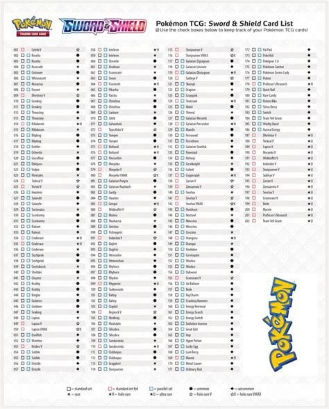 Printable Pokemon Checklist Card Cool Pokemon Cards All Pokemon