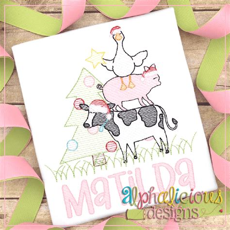 Farm Animal Christmas Tree Lighting - Sketch – Alphalicious Designs