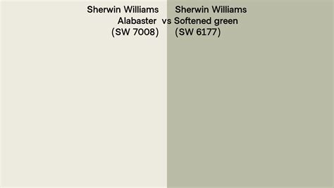 Sherwin Williams Alabaster Vs Softened Green Side By Side Comparison