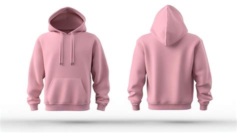 Soft Pink Hoodie Front And Back View With Clean Design On Plain