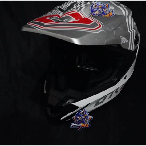 Jual HELM TRAIL SUPERMOTO RSV ORCA VORTEX WHITE SILVER RED MATT SERIES