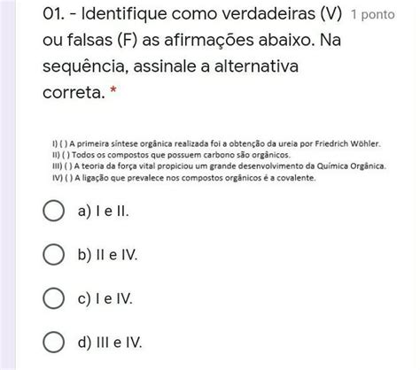 Assinale A Afirmativa Falsa - Identifique como verdadeiras (V) ou falsas (F) as afirmações abaixo. Na ...