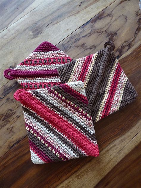 Ravelry Double Thick Diagonally Crocheted Potholder Pattern By Andrea