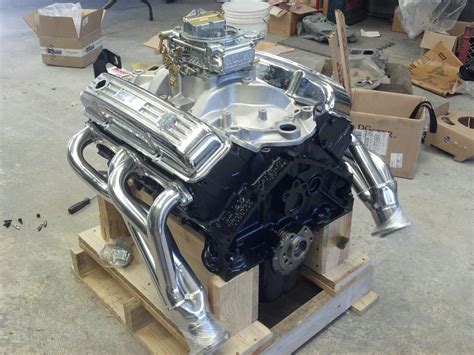 Brand New Crate Engine 57 350 Sbc V8 Ceramic Coated Headers Edelbrock Performer Intake 4