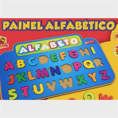 Painel Alfab Tico Em Madeira Educativo Letras Escolar No Shoptime