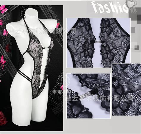 Howard S Secret Sexy Lingerie Backless Transparent Lace Opening Seductive Deep V Backless Lace