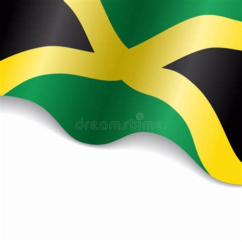 Jamaican Flag Wavy Abstract Background Vector Illustration Stock