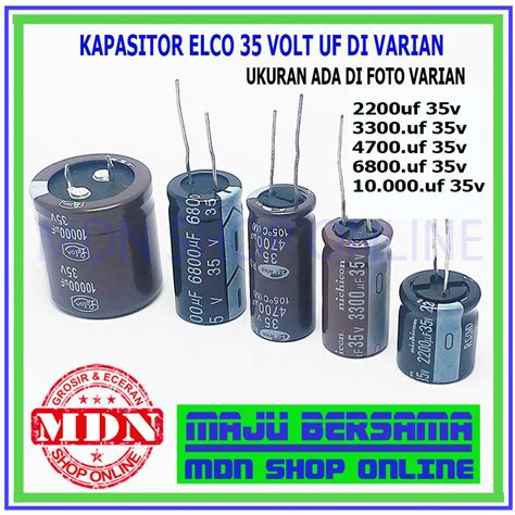 Jual Kapasitor Elco Uf Uf Uf Uf Uf V Shopee