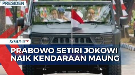 Momen Menhan Prabowo Setiri Presiden Jokowi Naik Kendaraan Taktis Maung