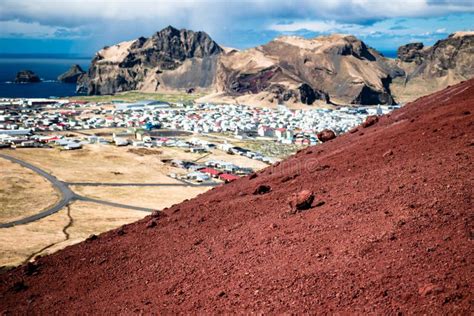 Westman Islands View of Lava Fields Mountains and Ocean on the ...