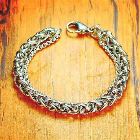 dubbele ketting armband dikke en dunne ketting man grandado