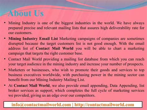 MINING INDUSTRY EMAIL LIST | PPTX