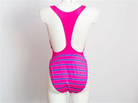 One Piece Swimsuit S Nos Vintage Hot Pink Fruits Print Etsy