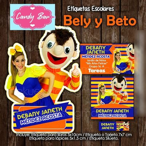 Kit Imprimible Etiquetas Escolares Bely Y Beto Editable Cuotas Sin