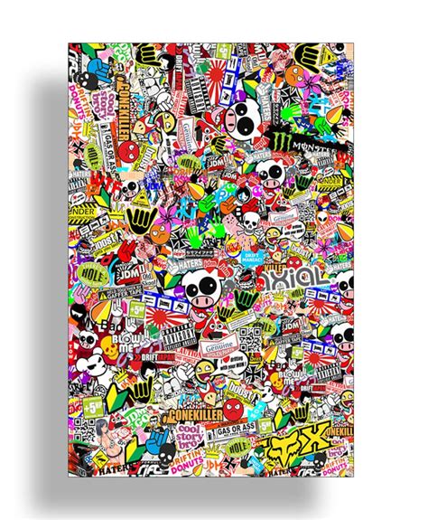 RC Car Truck Graffiti Sticker Bomb Sheet Car Truck Body Shell 1/10th Scale Wrap Full Color ...