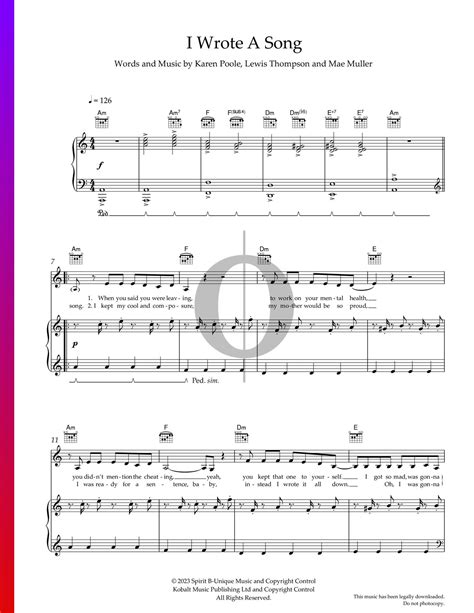 I Wrote A Song Sheet Music Mae Muller Piano Vocal