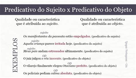 Predicativo Do Sujeito Predicativo Do Objeto