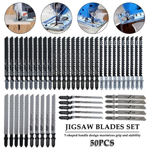 Threns Pcs High Carbon Steel T Shank Assorted Jig Saw Blades Set Thin