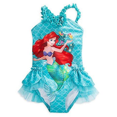 Disney Ariel Deluxe Swimsuit For Girls Size 78 Blue458032336664 Visit