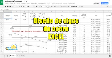 Hoja De C Lculo En Google Para El An Lisis Y Dise O De Vigas De Acero