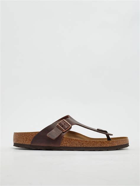 Birkenstock Gizeh Oiled Leather Thong Sandals For Men Brown Buy