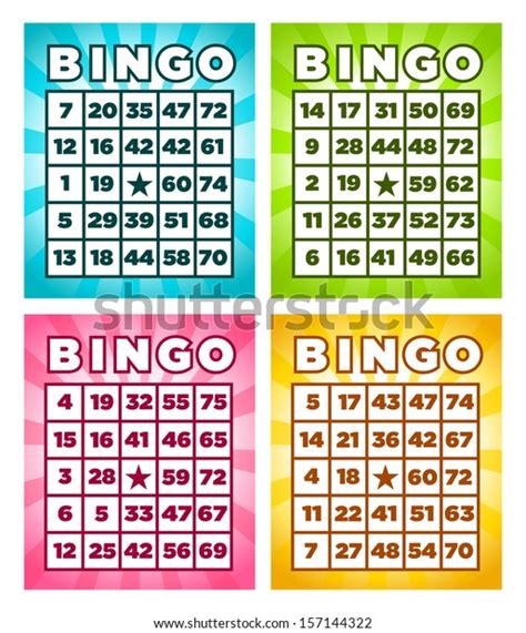 Colorful Set Bingo Cards Stock Illustration 157144322